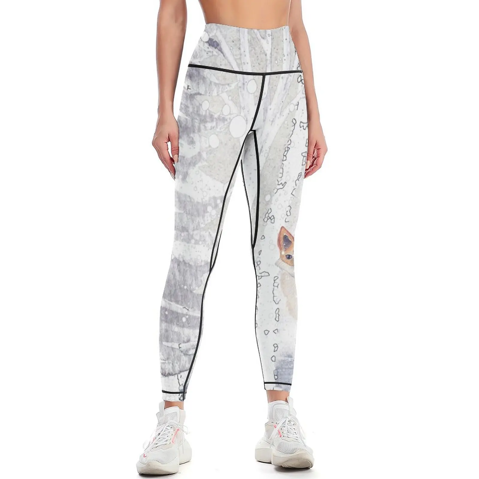 

WINTER FOX by Monika Strigel Leggings active wear flared legings for fitness Womens Leggings