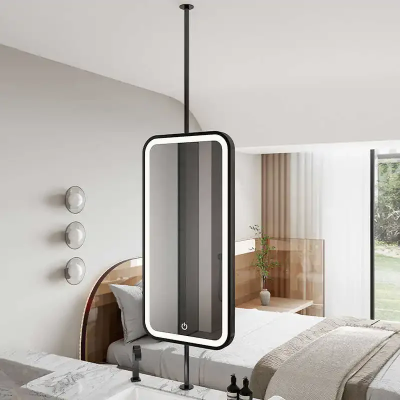 Smart bathroom mirror rounded corner rectangular boom mirror suspended mirror