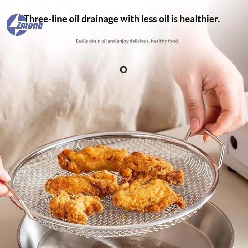 

New！2026 Food-grade Kitchen Oil Filter Tray Stainless Steel Mesh Frying Drain Pan Strainer Colander