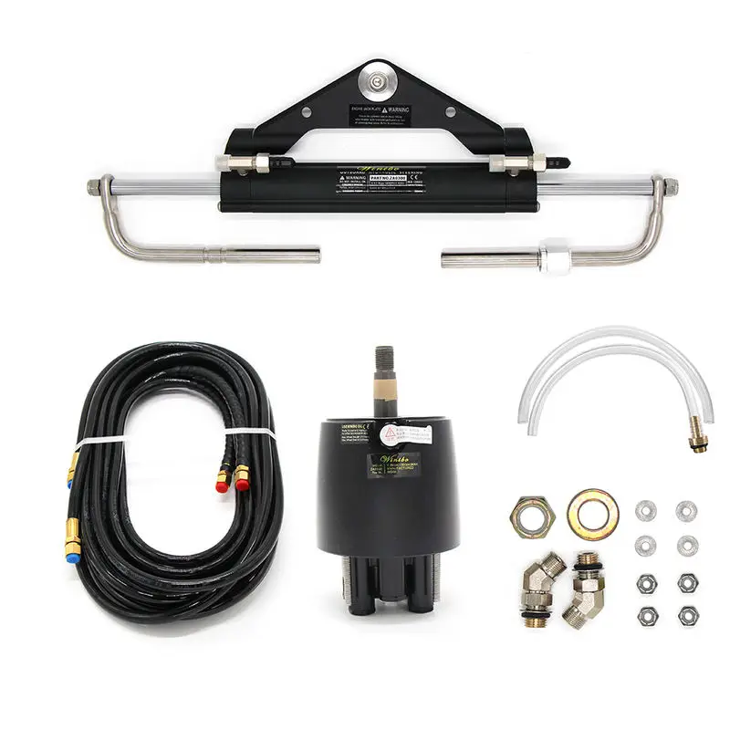 150 HP Marine Hydraulic Steering Helm Pump Cylinder, Helm Pump, Tube/Hose Boat Yacht Outboard Inboard Steering Kit Front Mount