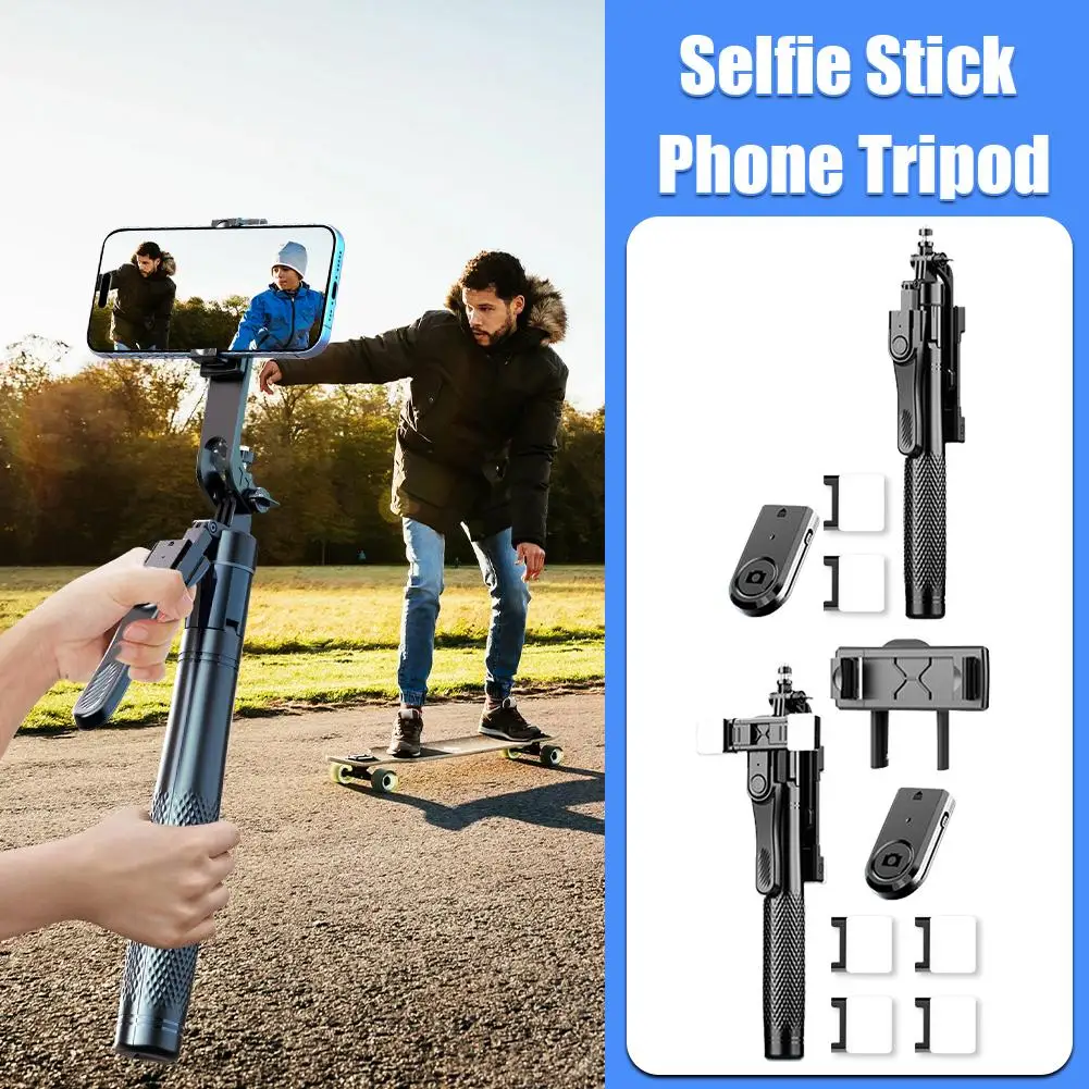 

Mobile Phone Tripod Selfie Stick 360-degree Rotating Floor Broadcast Three-light To Live Easy Handheld Use Stabilizer Mode E9R7