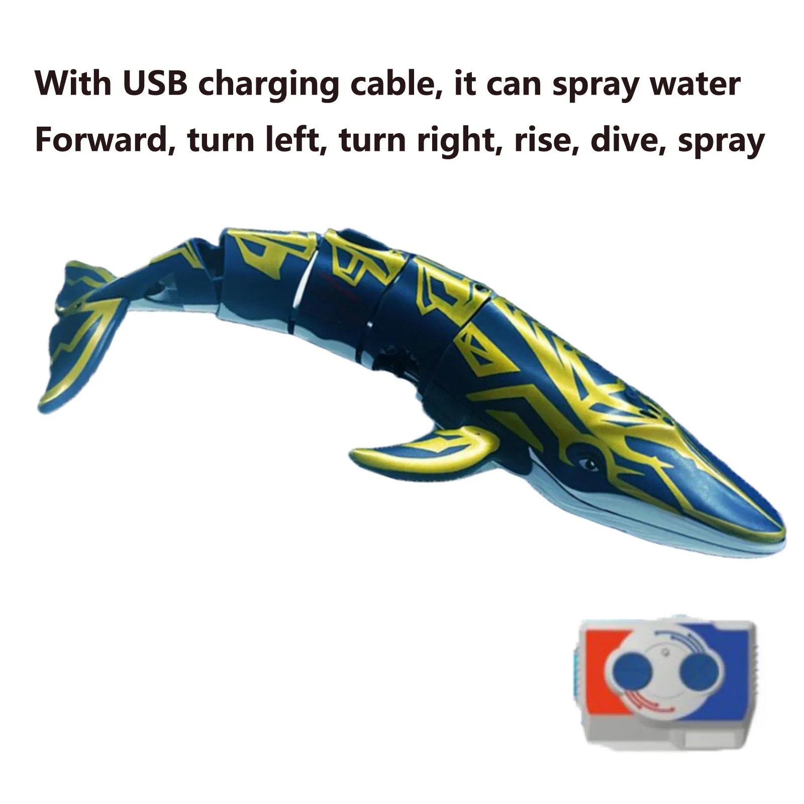 Submarine Robot Water Toy  2.4G Water Whale Shark Remote Control Ship Remote Control Animal Toy Children