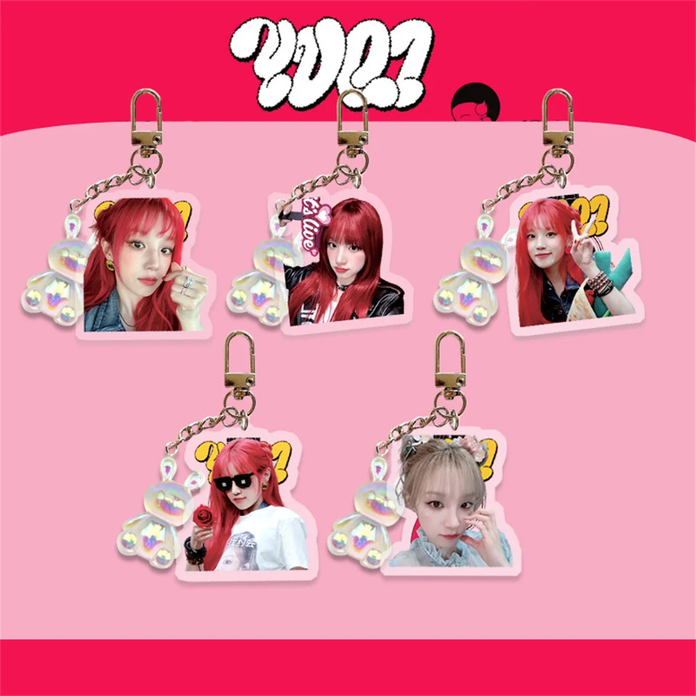 Kpop YuQi 1st Mini Album YUQ1 Acrylic Keychain 2pcs/Set 5CM Character Printing Bag Accessories Key Ring Fans Collection Gift