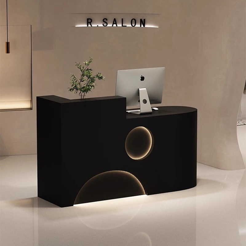 

Company Organizers Reception Desks Design Black Display Executive Hotel Reception Desks Luxury Mostrador Commercial Furniture