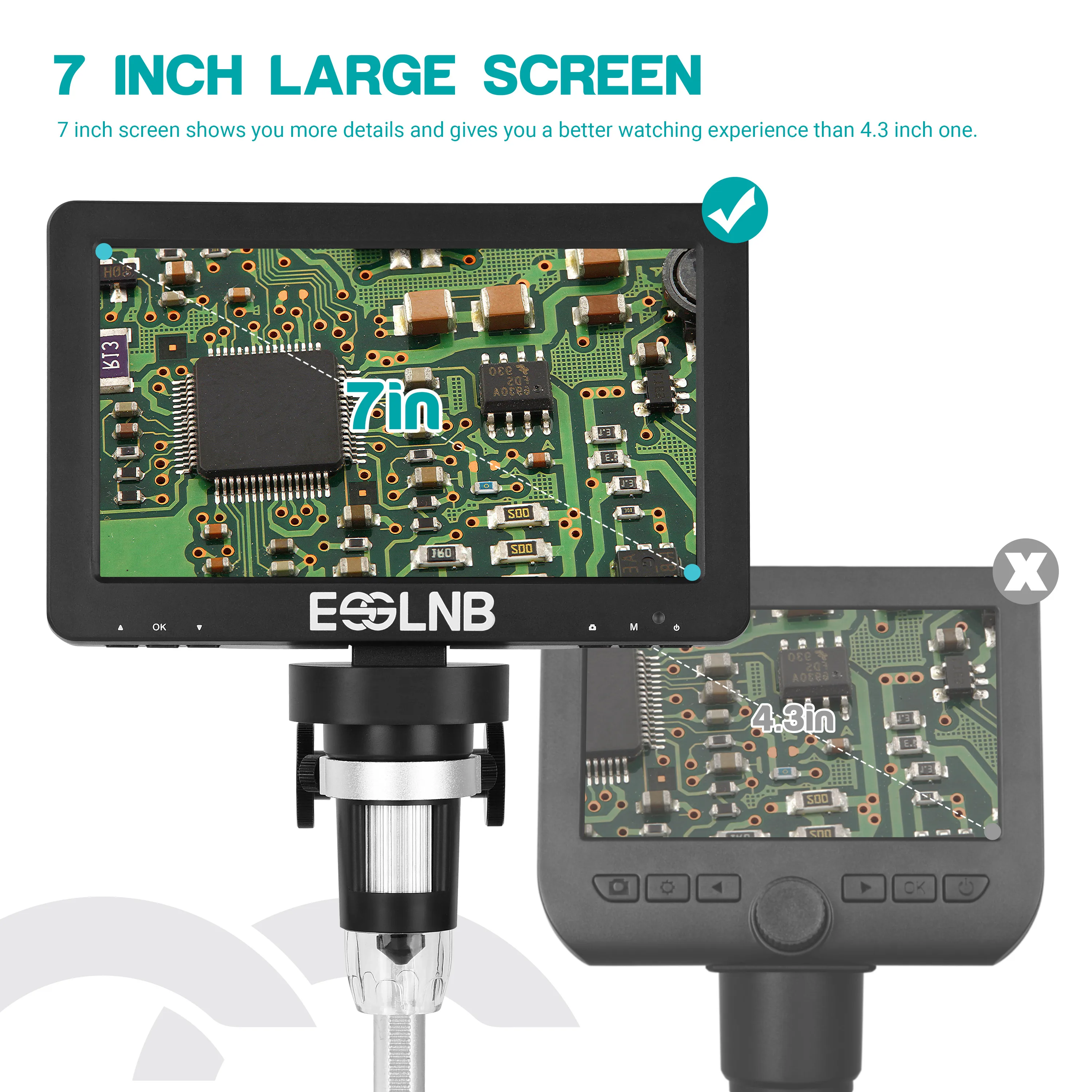 7 inch LCD Microscope 1200X Digital Microscope 1080P Video Camera Coin Microscopio with 32G Card & Remote Control