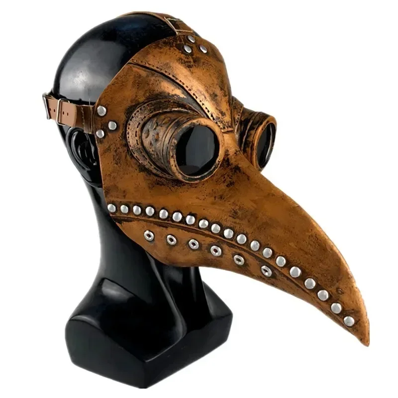 Maschera da dottore in gomma nera per parassiti Halloween naso lungo Bird Creek Steampunk maschera per il viso in lattice di Gas Cosplay Prop per