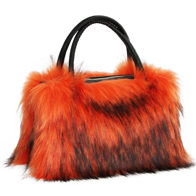 

Fashion Handbag Women Winter Faux Fur Fluffy Tote Bag Soft Plush Designer Ladies Girl Shopper Purses For Shopping Female Bags