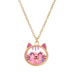 Cartoon Cute Cat Frog Bear Pendant Shiny Girls Necklace 1 Piece Friend Gift Children Jewelry Fashion Accessory