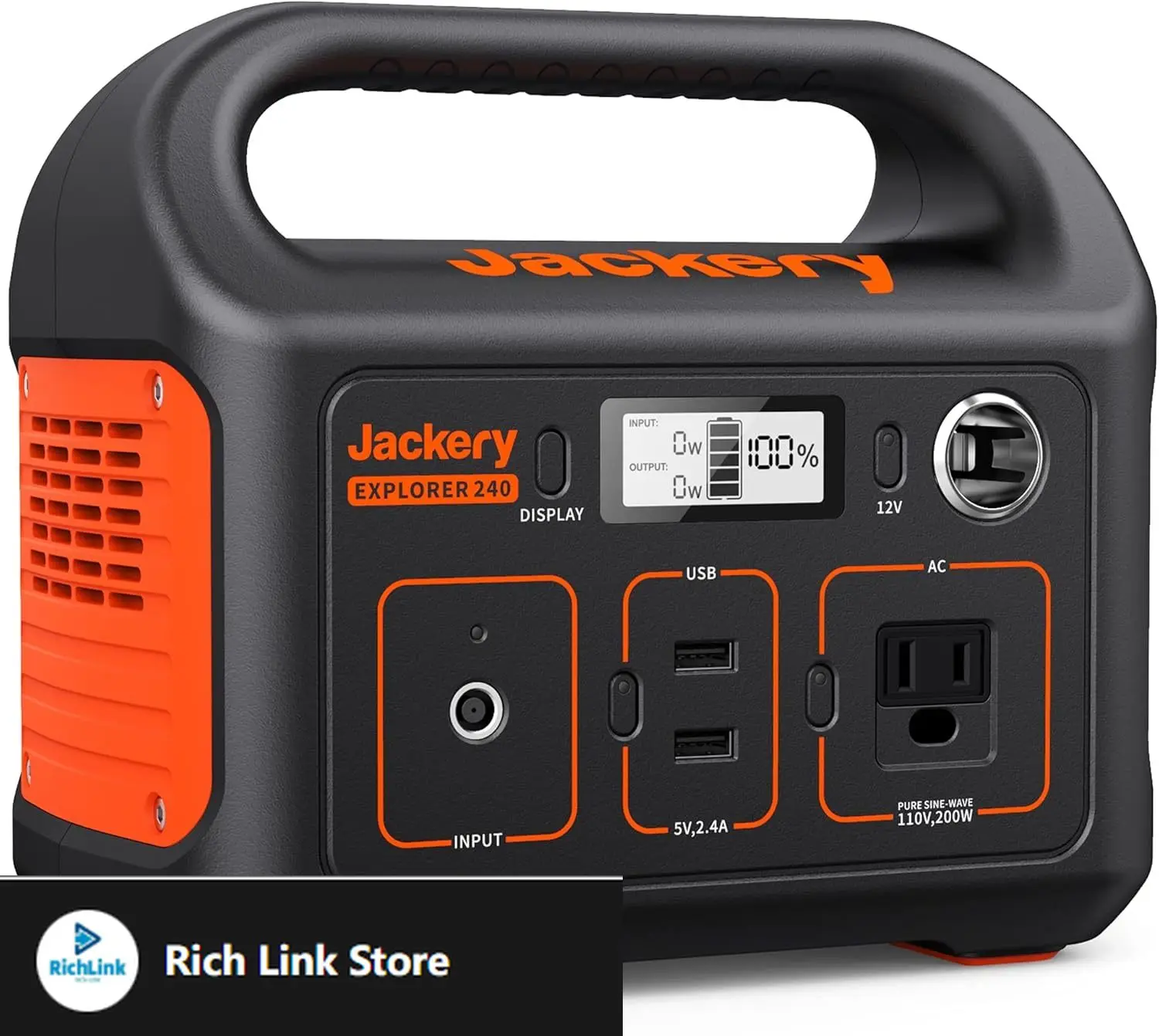 

Portable Power Station Explorer 240, 240Wh Emergency Backup Lithium Battery, 110V/200W Pure Sinewave AC Outlet