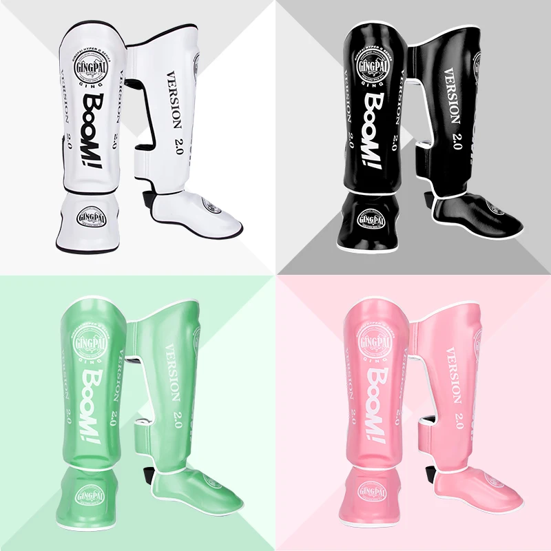 Muay Thai leg protectors Sanda fighting with feet back shin protectors boxing thickened fighting protective gear ankle Taekwondo