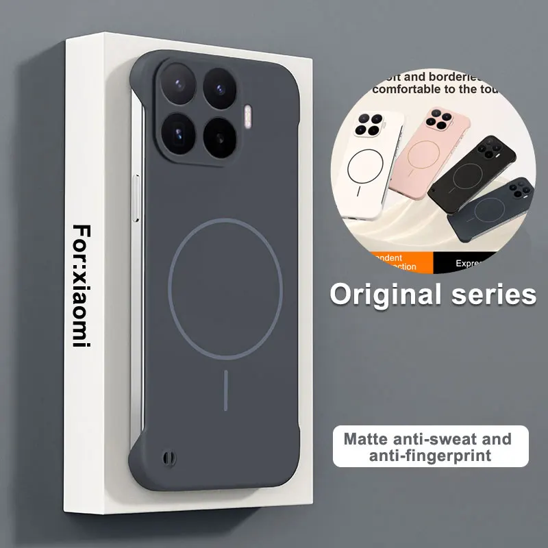 Für Magsafe Rahmenlose Hülle für Xiaomi 17T 17TPro Ultradünne Harte PC Stoßfeste Magnetische Kabellose Ladeabdeckung für MI17T Pro