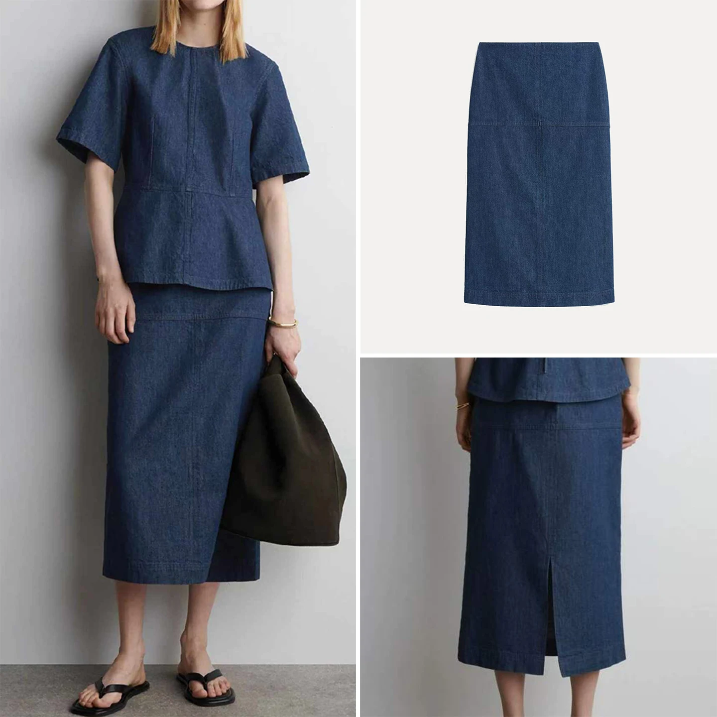 Women's Slim Fit Denim Pencil Skirt Spring 2026 Fashion Elegant Style ZADATA Standard Waist Other Materials