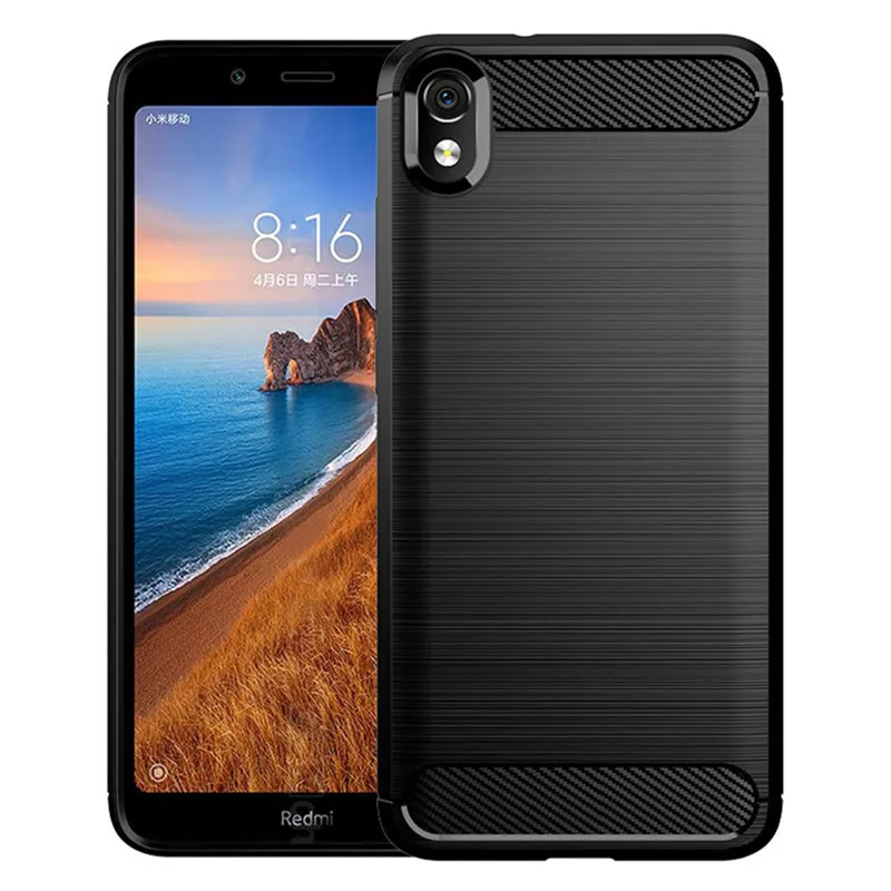 Matte Phone Cases for Xiaomi Redmi 7A Carbon Fiber Case For xaomi redmi 7a Redmi7A Silicone Anti-Knock Soft Back Cover