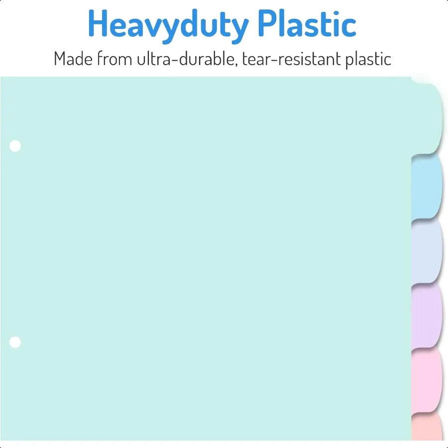 8Tab Binder Dividers with Tabs Big Tabs WriteErase Plastic Dividers for 3 Ring Binder Binder Tabs for Organizers 3 Ring Binder