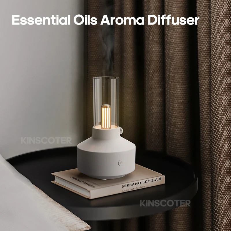 KINSCOTER Difusor de fragrâncias de óleos essenciais para aromaterapia, difusor de aromas elétrico USB, mini humidificador de ar ultrassónico para quarto de dormir