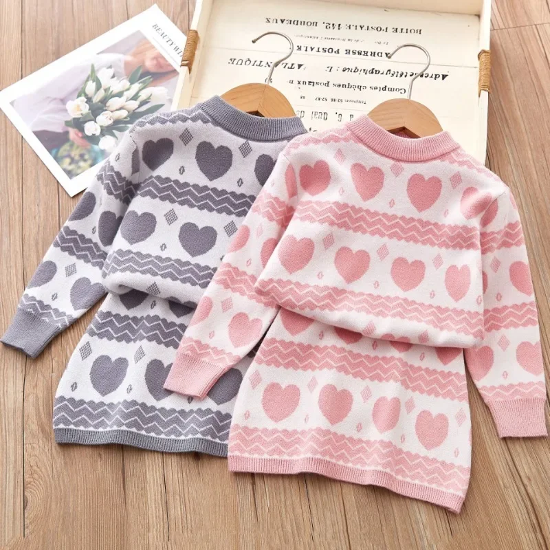 Baby Girls Clothes Set 2025 Autumn Winter Cartoon Clothing Set New Kids Knitted Sweet Outfit Children Clothes Suit 2 3 4 5 6Yrs