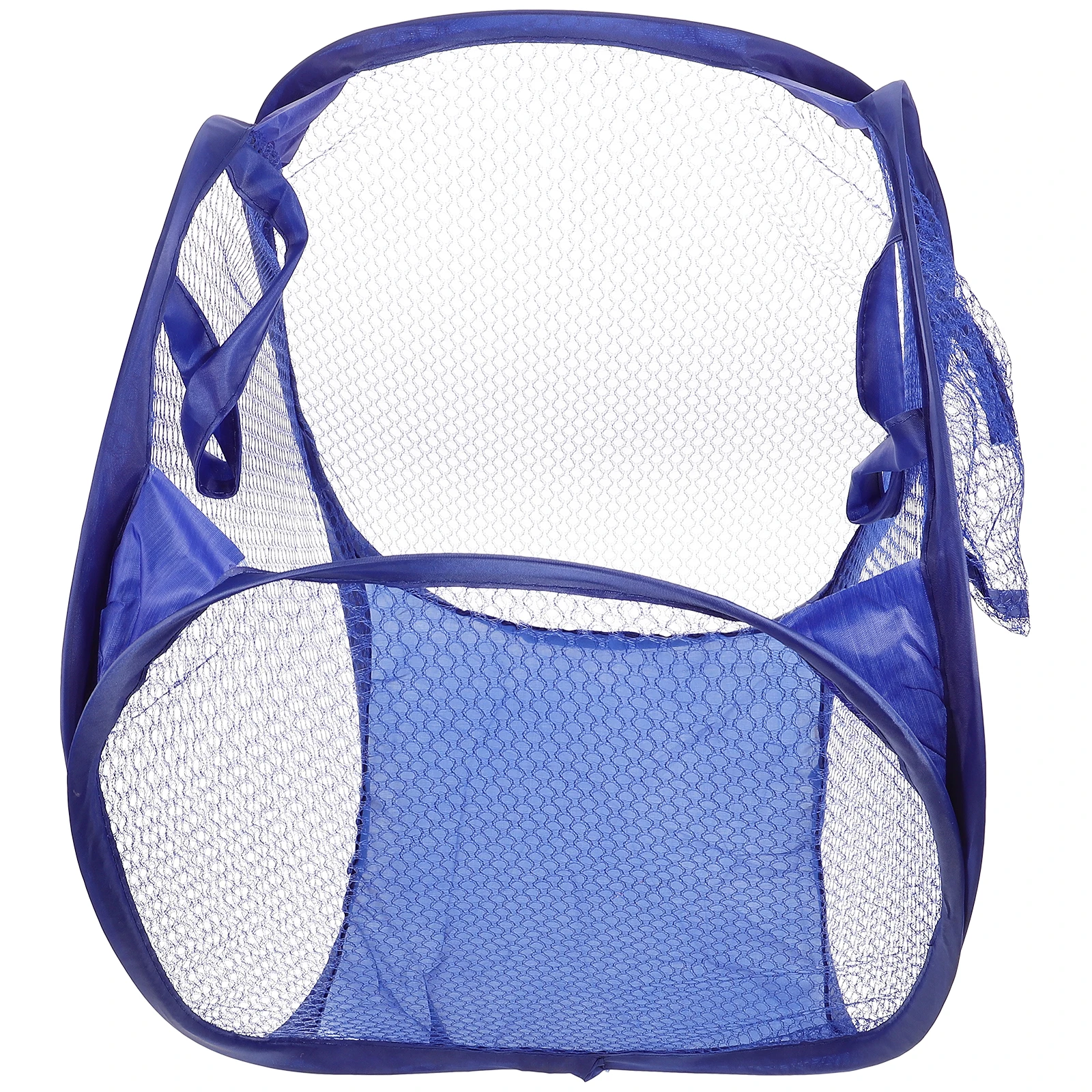 

Foldable Blue Mesh Laundry Hamper Easy Open Pop-Up for College Dorm Small Apartment Laundry Basket Breathable Dirty Clothes
