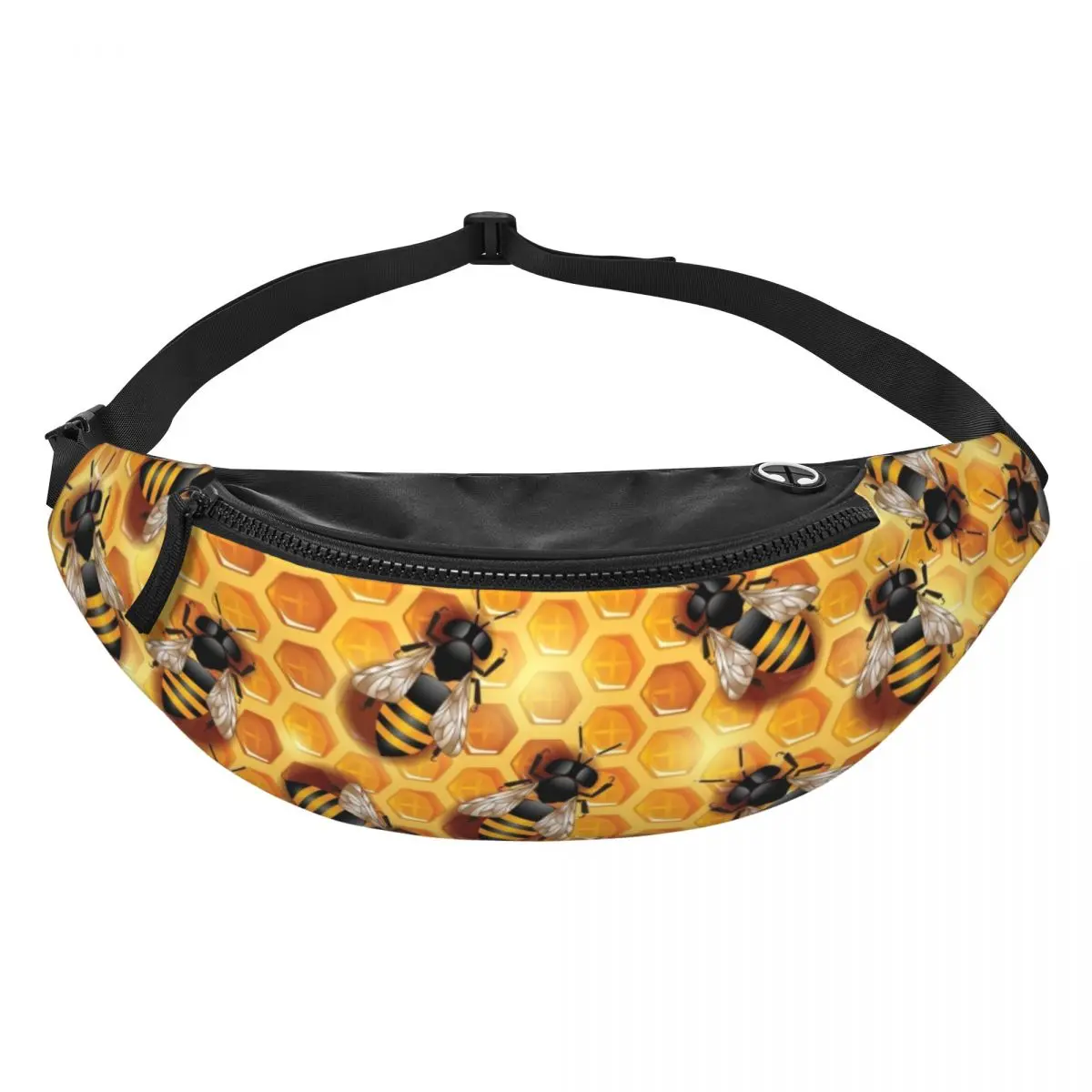 Custom Casual Honey Bees Fanny Pack for Traveling Men Women Crossbody Waist Bag Phone Money Pouch