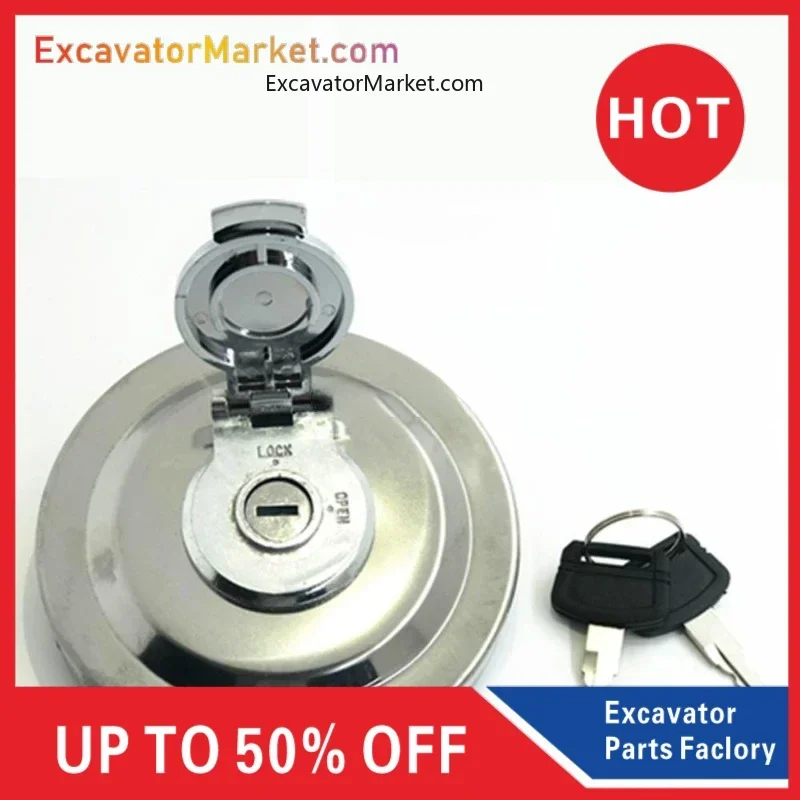 Excavator Parts Stainless Steel Diesel Fuel Tank Cap For Hitachi Ex/Zax60/70/120/240-3/200-1/5/6 Excavator Accessories