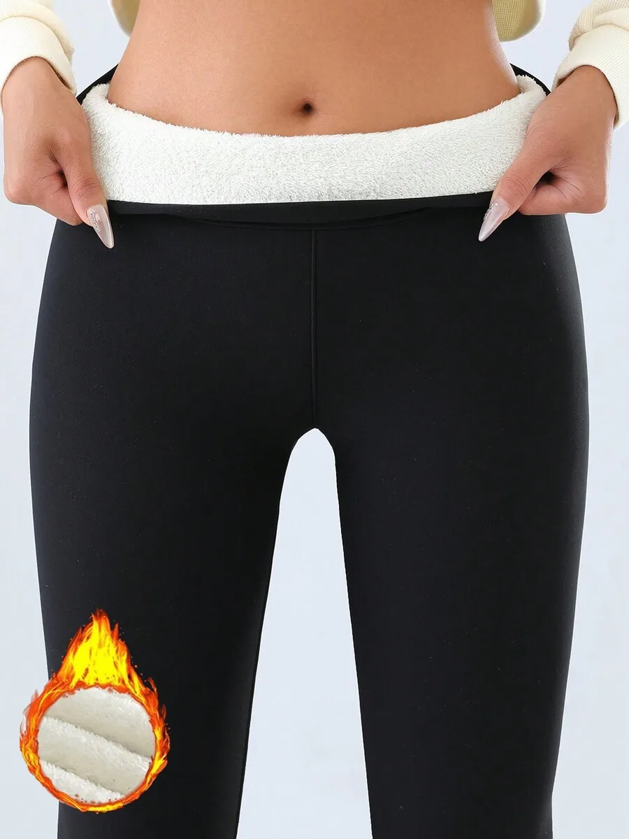 Women's High-Waisted Thermal Leggings with Fleece Lining for Winter Warmth
