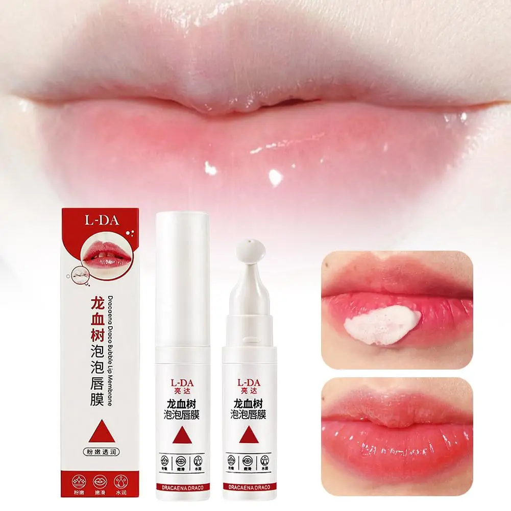 Dragon Blood Tree Essence Bubble Lip Mask, Esfolia Produtos, Skincare Lip Lines, Reduz Delicadamente, Hidrata, D1W2