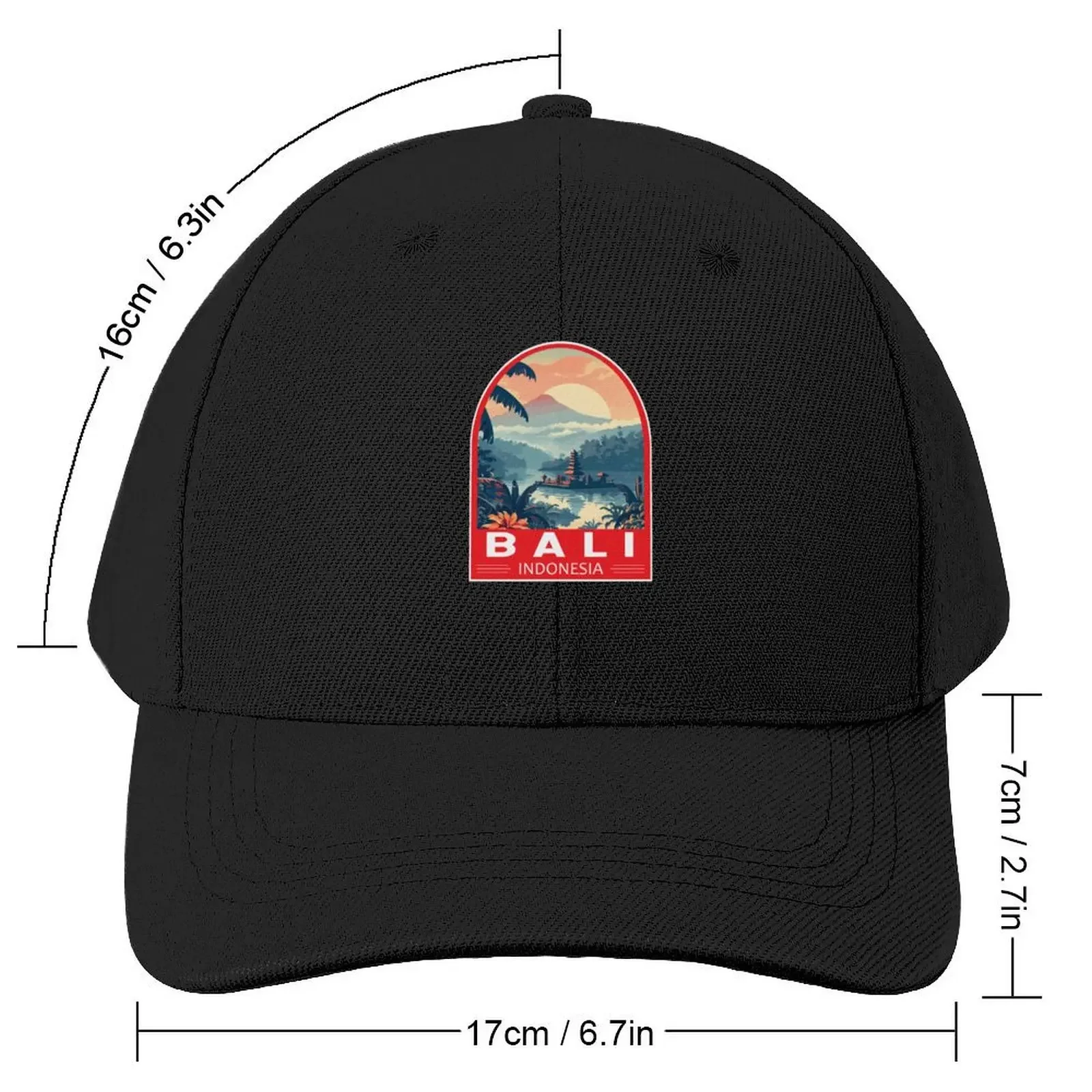 Bali Indonesia Travel Art Emblem Baseball Cap Big Size Hat luxury woman cap Hat Beach hats on offer Girl'S Hats Men's