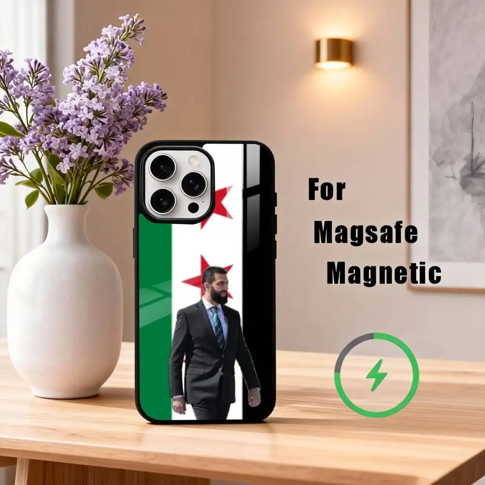 أحمد الشارا سوريا العلم حالة الهاتف آيفون 17,16,15,14,13,12,11 زائد، برو ماكس المغناطيسي للشحن اللاسلكي Magsafe