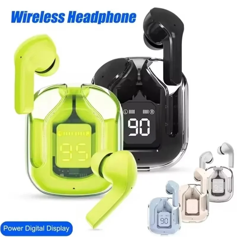 T2 Wireless Bluetooth Earphones, HiFi Stereo Sound Headphones with LED Power Display, Transparent, Compatible with Xiaomi image 3