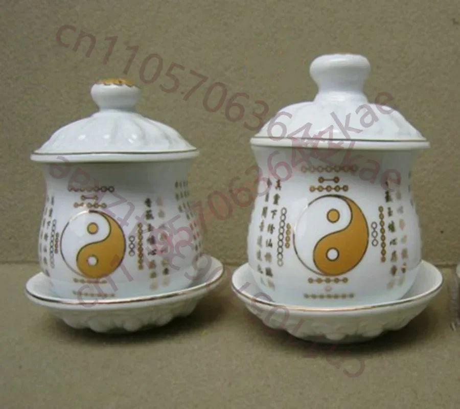 Taiji diagram, Taoist water supply cup, ceramic Taoist supplies