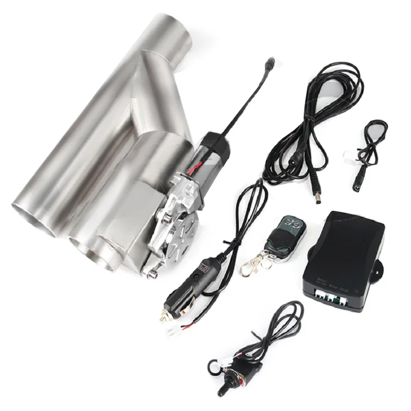 

2.5'' 3.0'' Stainless Steel Headers Y Pipe Electric Exhaust Cutout ON/OFF Valve With Manual Emote Control Cut Out Down Pipe Kit