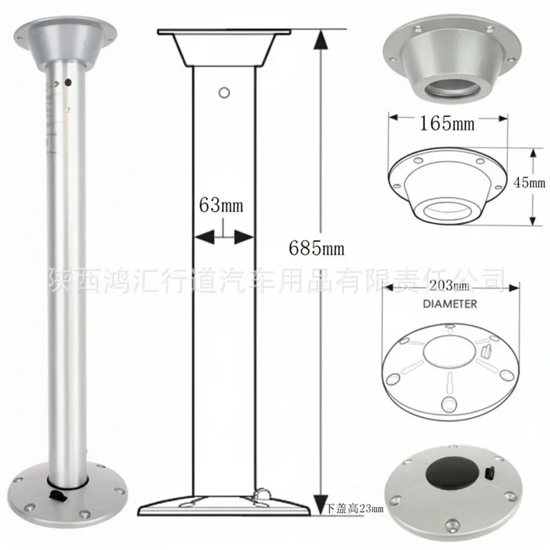 RV table legs stainless steel fixed height yacht interior table feet accessories are easy to disassemble, lightweight and