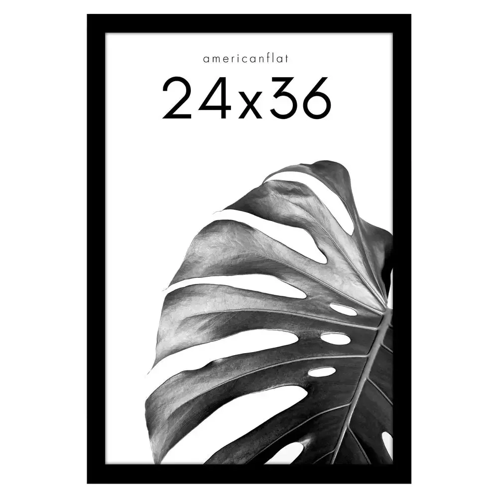 24x36 Large Black Wooden Poster Frame Plexiglass Cover Wall Art Movie Print Motivational Office Display Frame 5.94lb  Poster