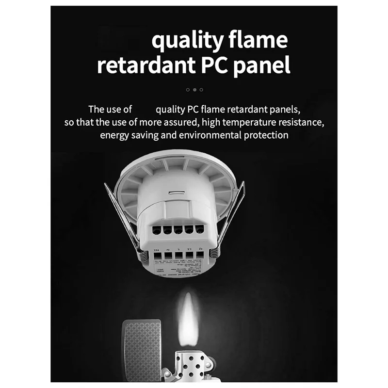 

ABZC-24-265V Smart Recessed PIR Infrared Motion Detector For Safe Navigation In Stair Corridors And Car Parks