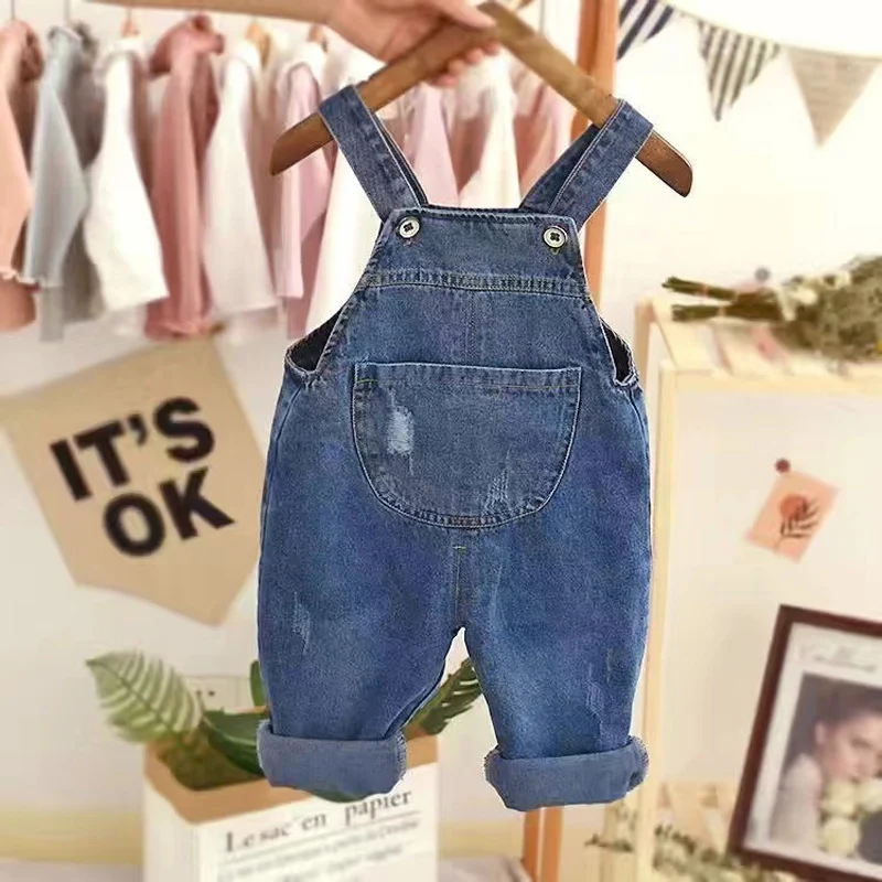 IENENS Toddler Infant  Dungarees Boy Girl Long Pants Denim Overalls Kids Baby  Jeans Jumpsuit Autumn Trousers