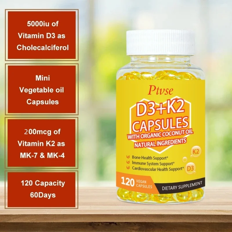 Capsules de vitamine D3 K2 pour recueillir le cœur, les os joendocand, le surpoids interne, la santé dentaire et le système immunitaire