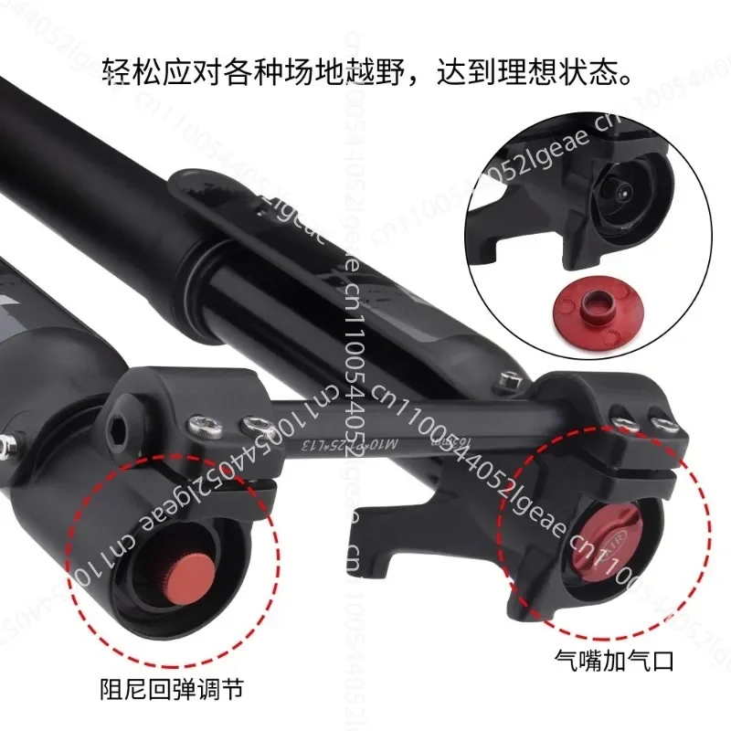 Bicycle front fork; mountain bike upside-down fork; air pressure shock absorber; double shoulder axle;