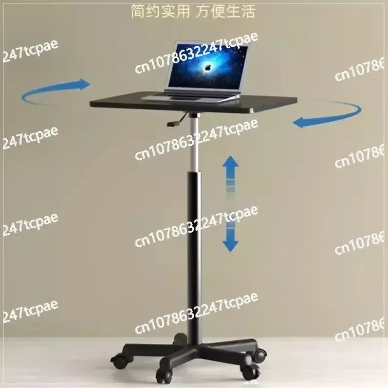 Pulley mobile small table Standing table Lifting small bedside table Laptop office desk