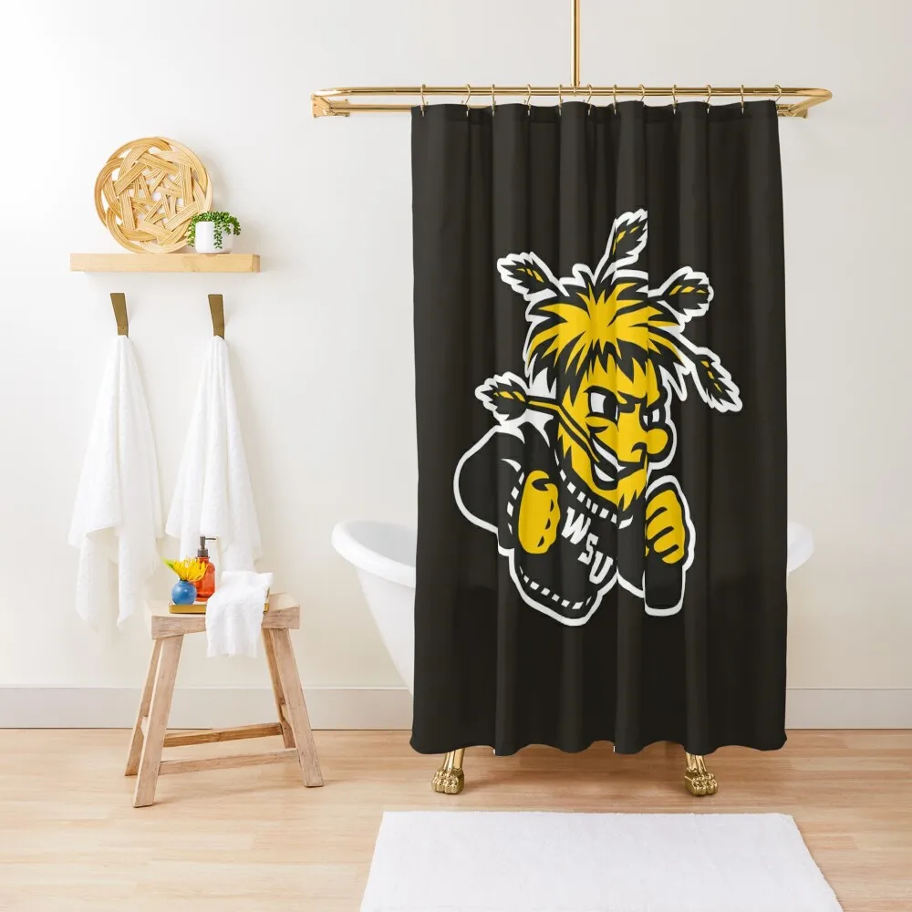 

Wichita State Shockers Shower Curtain Transparent Bathroom Shower Bathroom Shower Cover Anti-Mold Waterproof Curtain