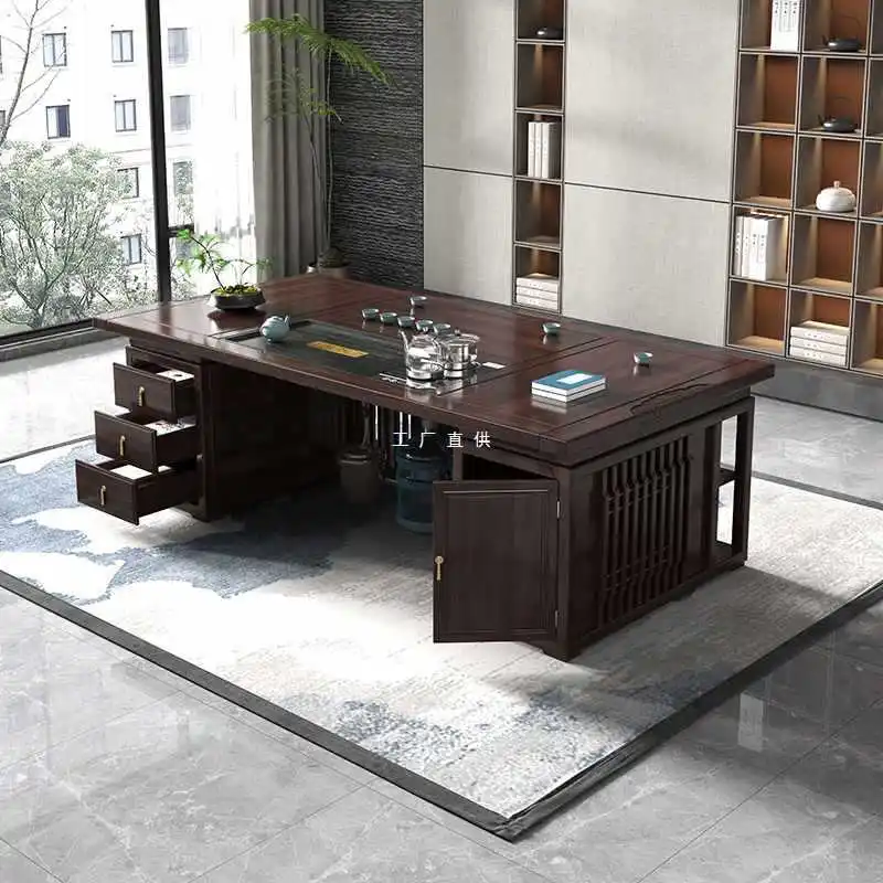 

New Chinese rosewood tea table and chair combination solid wood kung fu zen coffee table mahogany home office