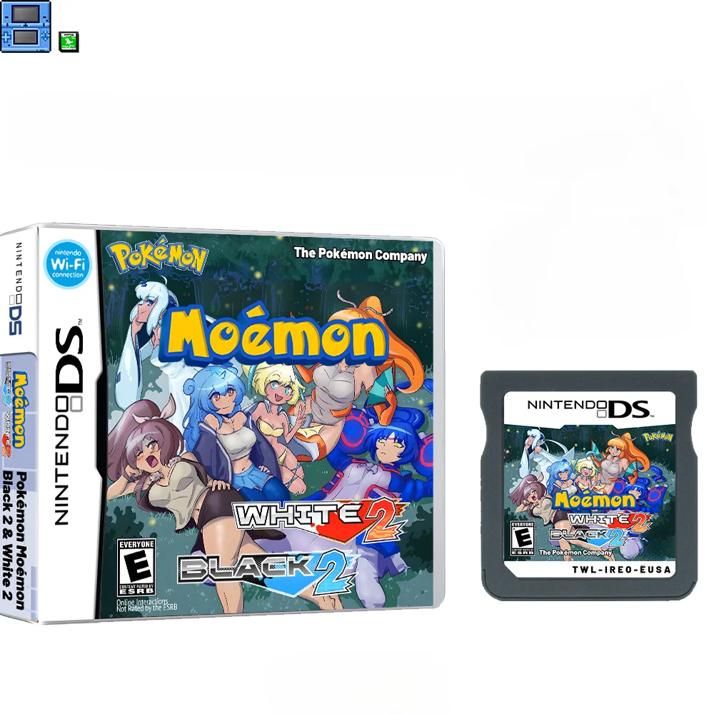Carta da gioco NDS Pokémon Moemon, Nero 2 e Bianco 2 Versione USA Gioco inglese