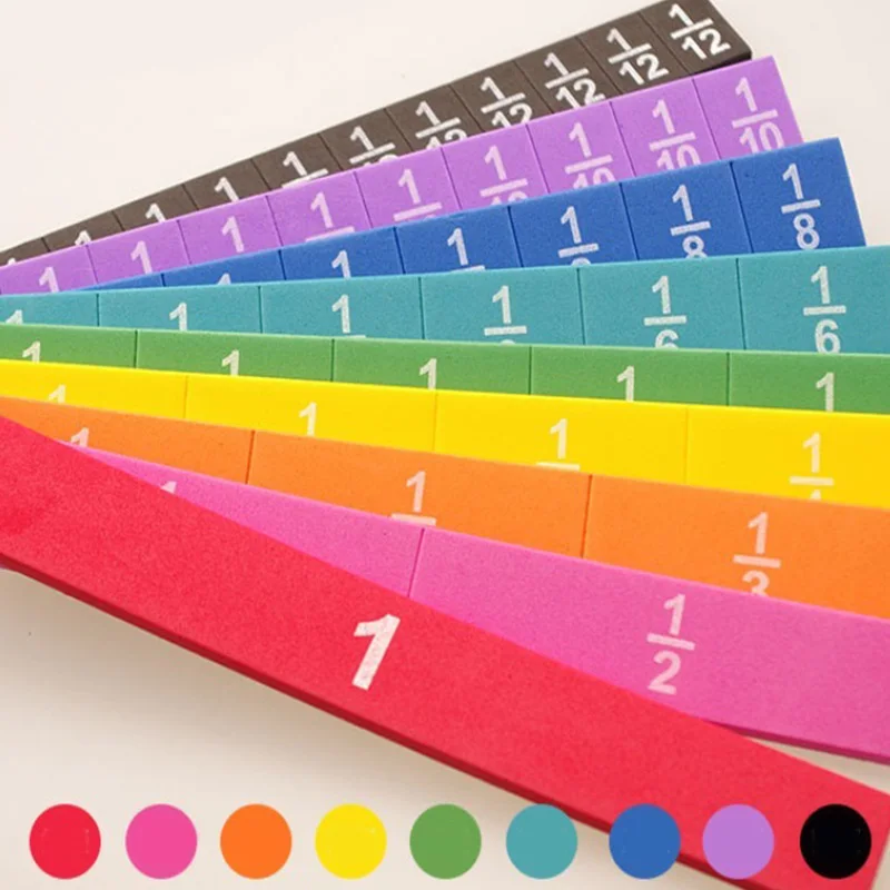 51Pcs Strips Magnetic Fraction Cubes Math Fractional Educational Toys Fractions Learning School Educational Material SXJXYJ04