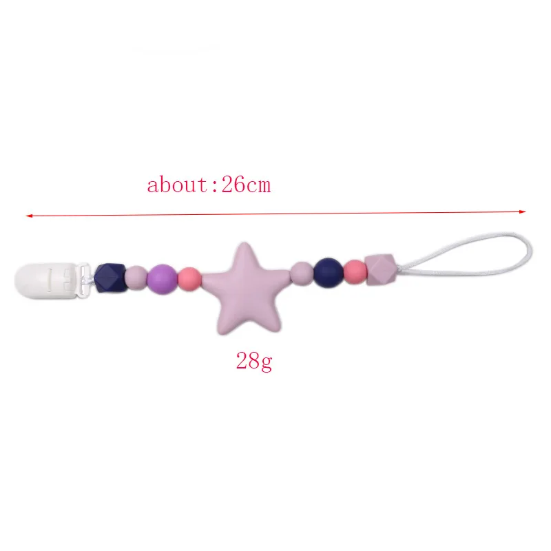 シリコーンスタービーズベビーおしゃぶりクリップチェーン乳首ホルダー幼児おしゃぶり歯固め必須の歯ケアアクセサリー幼児用