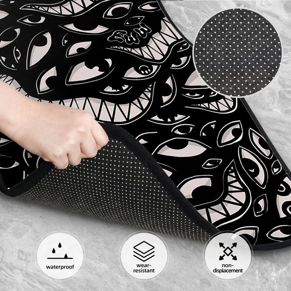 Snake Eye Pattern  Pattern Design 4PCS Crystal Velvet Car Floor Mats Anti Slip Car Carpets Anti Fouling Car Floor Mats