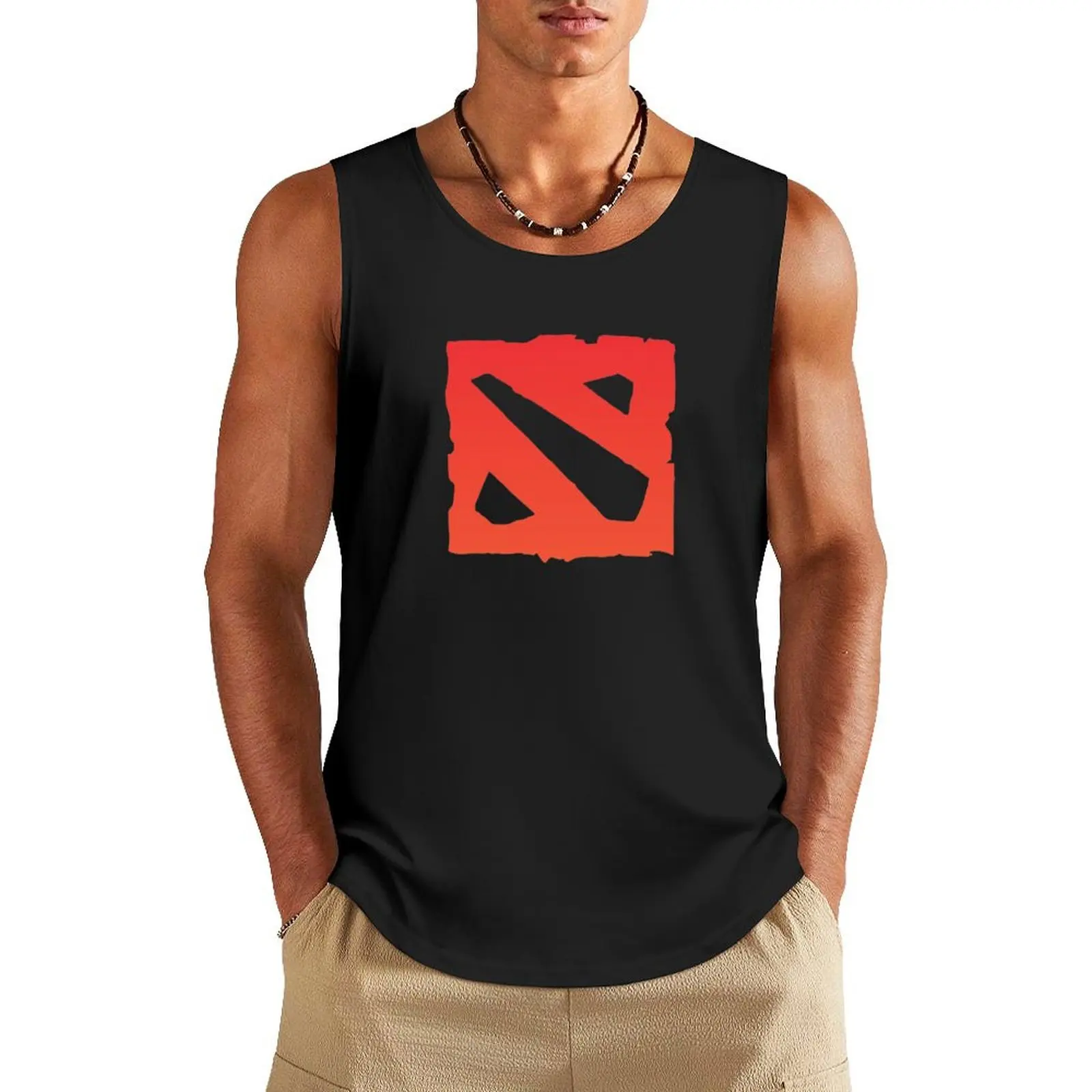 dota 2 - logo Tank Top Gym T-shirts for men Men's gym t-shirt