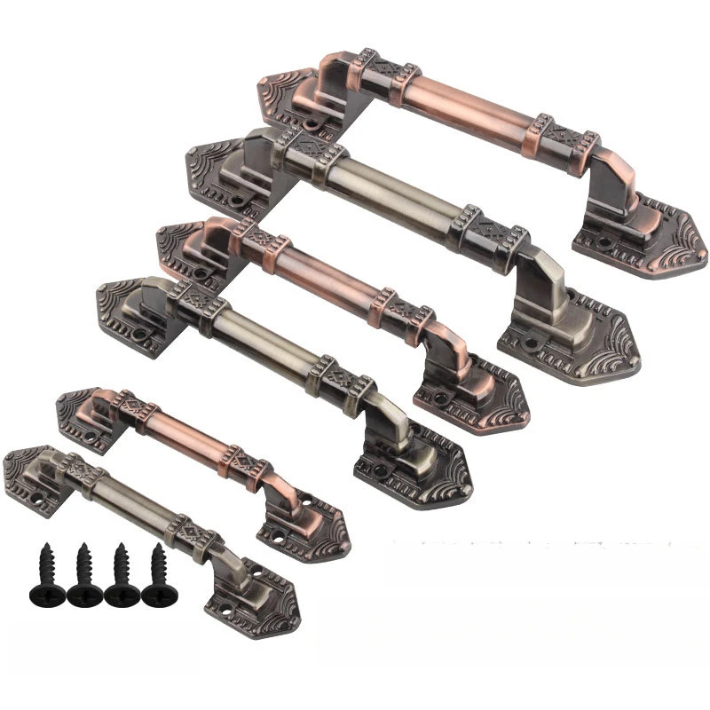 European antique zinc alloy exposed drawer handle Cabinet wooden sliding door exposed handle classical