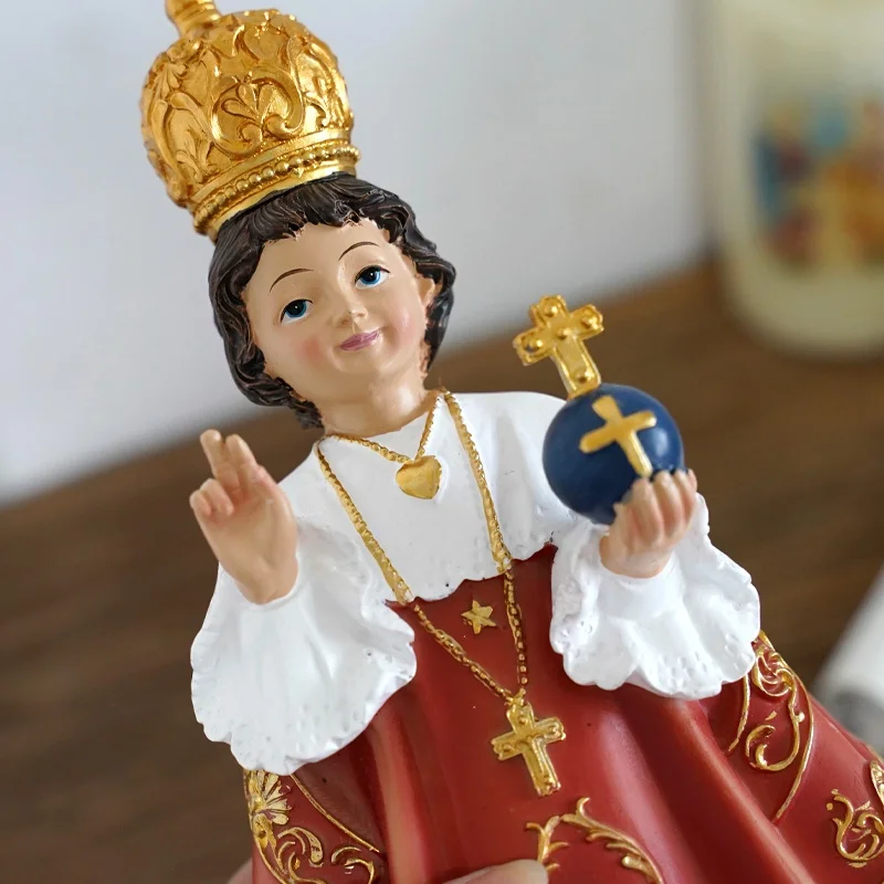 Prague Holy Infant Resin Statues Icon Catholic Sacred Home Decoration Figuras Religiosas Beeldjes Resin Art Church Religious