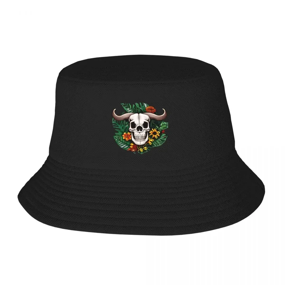 

Heartbreak Skull, Floral Sugar Skull, Skull Head With Roses Bucket Hat tea Hat Luxury Cap Men Caps Women's