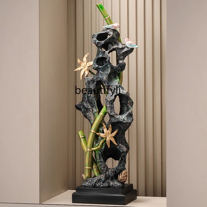 Taihu stone ornament comes and goes, housewarming, light luxury, high-end living room entrance, niche decoration landing