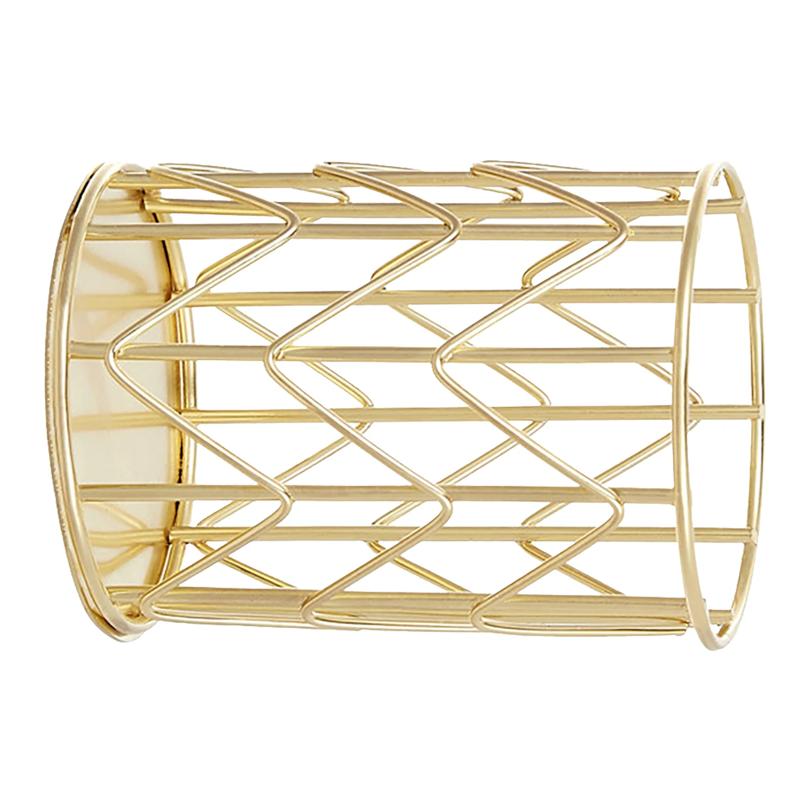 

1Pcs Iron Desktop Pen Holder Gold Plated Rustproof Makeup Brush Organizer Multipurpose Tabletop Storage Solution