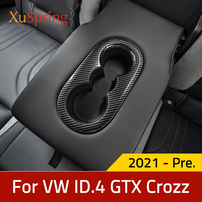 حامل الكأس للمقعد الخلفي للسيارة لـ VW ID.4 ID4 GTX Crozz Pro X 2021 2022 2023 ملصقات غطاء الكسوة إطار الشرائط مقبلات التصميم #3